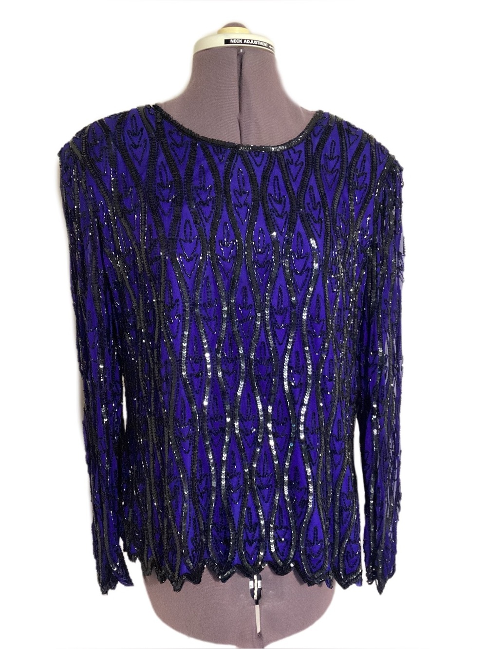 Stenay 80s Vtg Sequin Beaded Party Top XL